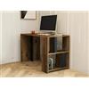 Dmora - Scrivania Schedar, Scrittoio multiuso, Tavolo per ufficio porta PC, Piano di lavoro, 120x60h75 cm, Noce e Antracite