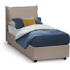 Talamo Italia - Letto singolo Erika, Letto contenitore con rivestimento in ecopelle, 100% Made in Italy, Apertura frontale, adatto per materasso Cm 90x190, Tortora