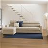 Dmora Talamo Italia - Divano fisso con penisola Viviana, Sofà ad angolo con chaise longue sinistra in tessuto, Braccioli standard, 100% Made in Italy, Cm 280x95h85, Beige