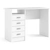 Dmora - Scrivania Rachel, Scrittoio multiuso, Tavolo per ufficio porta PC, Piano di lavoro, 110x45 h76 cm, Bianco