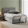 Talamo Italia Letto Piazza e Mezza in Tessuto Grigio 120x190 cm