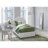 Talamo Italia Letto Singolo Beatrice, Letto Contenitore con Rivestimento in Tessuto, 100% Made in Italy, Apertura Frontale, Adatto per Materasso Cm 80x190, Bianco