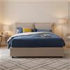 Talamo Italia - Letto matrimoniale Veronica, Letto contenitore con rivestimento in ecopelle, 100% Made in Italy, Apertura frontale, adatto per materasso Cm 160x190, Tortora