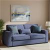 Dmora Divano Letto 3 posti Adalgisa, Sofà Soggiorno con Apertura Girevole, Tessuto Imbottito, Braccioli Standard, 100% Made in Italy, Cm 220x95h90, Blu