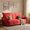 Dmora Talamo Italia Divano Letto 2 posti Alissa, Sofà con Apertura a Carrello in Tessuto Imbottito, Braccioli Standard, 100% Made in Italy, Cm 150x90h85, Rosso