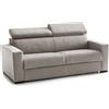 Dmora Talamo Italia - Divano fisso 2 posti Micaela, Sofà in tessuto imbottito, Poggiatesta regolabili e Braccioli slim, 100% Made in Italy, Cm 200x95h85, Tortora
