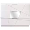 Dmora Cassettiera Mezzola 45.3x104x85h cm Bianco Effetto Frassinato 3 Cassetti Apertura Scorrevole, Chiusura Scorrevole Made in Italy