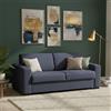 Dmora Talamo Italia - Divano letto 2 posti Alexis, Sofà Soggiorno con apertura girevole in tessuto imbottito, Braccioli standard, 100% Made in Italy, Cm 200x95h90, Blu