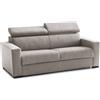 Dmora Talamo Italia - Divano letto 3 posti Aiko, Sofà apertura girevole, Poggiatesta regolabili e Braccioli standard, 100% Made in Italy, Cm 220x95h85, Tortora
