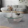 Dmora Tavolino da Salotto Phoebe, Tavolo Basso da caffè, Portariviste per Divano, Ripiano da Soggiorno, 90x90h30 cm, Bianco