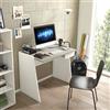 Dmora Scrivania Calendula 60x90x80h cm Grigio Cemento un Cassetto Materiale Piano in Legno Nobilitato, Colore Piano Bianco Made in Italy