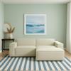 Talamo Italia - Divano fisso con penisola Lidia, Divano componibile con chaise longue destra, Sofà moderno in tessuto, 100% Made in Italy, Cm 240x170h70, Beige