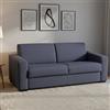 Dmora Divano Letto 2 posti Aleida, Sofà Soggiorno con Apertura Girevole, Tessuto Imbottito, Braccioli Standard, 100% Made in Italy, Cm 180x95h90, Blu