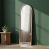 Dmora - Specchio Zaniah, Specchiera, Articolo d'arredo a muro, Decorazione con specchio, 50x2h160 cm, Noce