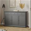 Dmora - Credenza Frederique, Buffet da Soggiorno, Madia da Salotto, Dispensa da Cucina, 144x46 h92 cm, Grigio