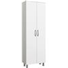 Dmora - Armadio Multiuso 2 Ante Solivus, Mobile Multifunzionale, Mobiletto scarpiera, Guardaroba Porta Scarpe, 59x32 h162 cm, Bianco