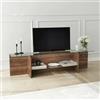 Dmora - Mobile porta TV Erinyes, Credenza da soggiorno, Armadio basso per TV, Base parete attrezzata, 158x35h40 cm, Noce