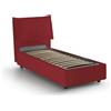 Talamo Italia - Letto singolo Vanessa, Letto contenitore con rivestimento in tessuto, 100% Made in Italy, Apertura frontale, adatto per materasso Cm 80x190, Rosso