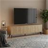 Dmora - Mobile porta TV Aljanah, Credenza da soggiorno, Armadio basso per TV, Base parete attrezzata, 180x30 h50 cm, Quercia