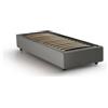 Talamo Italia Letto Singolo Melissa, Letto Contenitore con Rivestimento in Tessuto, 100% Made in Italy, Apertura Laterale, Adatto per Materasso Cm 80x190, Grigio