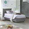 Talamo Italia Dmora Letto Singolo Cosetta 110x215 cm Grigio Materasso Incluso Sfoderabile, Contenitore Made in Italy