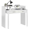 Dmora Scrivania consolle Due cassetti, cm 88 x 99 x 36 (Estensibile Fino a 66 cm), Colore Bianco, Piano Estraibile