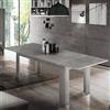 Dmora Tavolo Allungabile Nanni 90x190x75h cm Grigio Cemento Allungabile 10 Posti, Meccanismo Estensione Allunga Laterale Made in Italy
