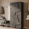 Dmora Scarpiera Orfeo 38x81x167h cm Grigio Ardesia 7 Ripiani 32 Paia, Mobile Portascarpe 8 Vani Made in Italy