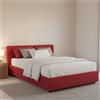 Talamo Italia Letto Piazza e Mezza Nicole, Letto Contenitore con Rivestimento in Tessuto, 100% Made in Italy, Apertura Frontale, Adatto per Materasso Cm 120x190, Rosso