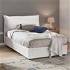 Talamo Italia - Letto piazza e mezza Clara, Letto contenitore con rivestimento in ecopelle, 100% Made in Italy, Apertura frontale, con materasso Cm 120x190 incluso, Bianco