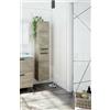 Dmora - Mobile colonna Alexandria, Mobile per bagno a 2 ante, Armadio pensile sospeso con 2 ripiani, 30x25h150 cm, Rovere