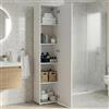 Dmora - Armadio multiuso Marco, Portascarpe con 1 anta e 4 ripiani, Mobile multifunzione, 100% Made in Italy, cm 40x30h180, Bianco lucido
