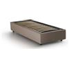 Talamo Italia Letto Singolo Asia, Letto Contenitore con Rivestimento in Tessuto, 100% Made in Italy, Apertura Frontale, Adatto per Materasso Cm 80x190, Tortora