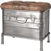 HAKU Panca vintage, Metallo, tessuto - Dim. L 51 cm x A 48 cm x P 34 cm, Stile Industriale