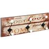 HAKU Appendiabiti da Parete Motivo, Nero, Ceramica, MDF, Metallo - Dim. L 60 cm x A 20 cm x P 12 cm, Stile Industriale