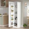 Dmora - Armadio Multiuso 1 Anta Sagittarius, Mobile Multifunzionale, Mobiletto scarpiera, Guardaroba Porta Scarpe, 42x44 h176 cm, Bianco