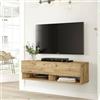 Dmora - Mobile porta TV Ananke, Credenza da soggiorno, Armadio basso per TV, Base parete attrezzata, 100x32h29 cm, Quercia