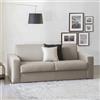 Dmora Talamo Italia - Divano letto 2 posti Algisa, Sofà Soggiorno con apertura girevole in tessuto imbottito, Braccioli slim, 100% Made in Italy, Cm 180x95h90, Tortora