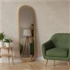 Dmora - Specchio Calypso, Specchiera, Articolo d'arredo a muro, Decorazione con specchio, 40x2h120 cm, Rovere