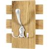 HAKU Appendiabiti aspetto acciaio inox, rovere, Impiallacciatura in vero legno, MDF, metallo - Dim. L 16 cm x A 20 cm x P 11 cm, Stile Industriale