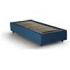 Dmora Letto Singolo Ilaria, Letto Contenitore con Rivestimento in Tessuto, 100% Made in Italy, Apertura Frontale, Adatto per Materasso Cm 90x190, Blu