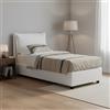 Talamo Italia Dmora Letto Singolo 95x205 cm Bianco Sfoderabile Contenitore, Imbottito Made in Italy