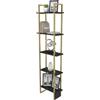 Dmora - Libreria Alnair, Scaffale da ufficio, Mobile portalibri, Biblioteca, 45x22h180 cm, Nero e Oro