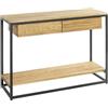 HAKU Consolle rovere, nero, Legno massiccio, metallo - Dim. L 100 cm x A 75 cm x P 35 cm, Stile Moderno