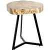 HAKU Tavolino rotondo in legno massello di acacia nero con struttura in metallo nero Tavolino da salotto rotondo - Dimensioni: H 50 x Ø 45 cm Stile: Urban Collective