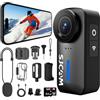 SJCAM C110 Mini Action Cam 4K Bodycam Magnetica, Scheda MicroSD 64GB Inclusa, Autonomia 200 Min, Stabilizzazione EIS, Grandangolo 135°, Zoom 8x, Subacquea 30M, Combo Kit per Vlogging e Viaggi, Solo 5G