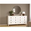 Dmora - Credenza Marielle, Buffet da soggiorno, Madia da salotto, Dispensa da cucina, 160x38 h80 cm, Bianco