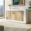 Dmora - Credenza Osiglia, Buffet da Soggiorno, Madia da Salotto, Dispensa da Cucina, Made in Italy, 160x43 h86 cm, Bianco e Acacia