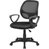 Dmora - Sedia da Ufficio Geraldton, Poltrona operativa a Rete con braccioli, Seduta ergonomica da Ufficio, Cm 56x57h88/100, Nero
