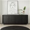 Dmora - Credenza Annone, Buffet da Soggiorno, Madia da Salotto, Dispensa da Cucina, Made in Italy, 180x43 h79 cm, Ardesia